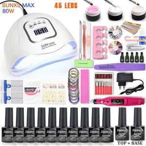 Nail Art Set With UV LED Lamp Dryer - Nail Art Tools - 99fab.com