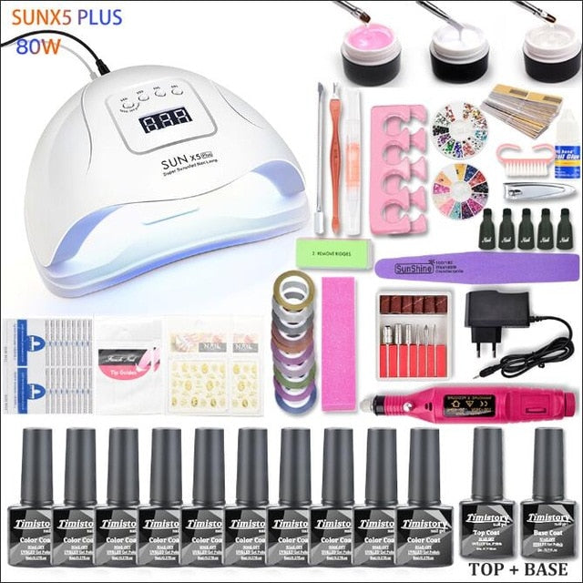 Nail Art Set With UV LED Lamp Dryer - Nail Art Tools - 99fab.com