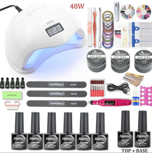 Nail Art Set With UV LED Lamp Dryer - Nail Art Tools - 99fab.com