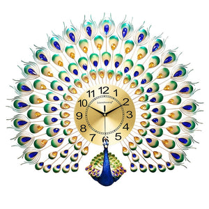 Peacock wall clock European living room creative clock - wall clock - 99fab.com