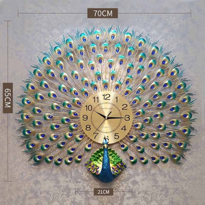 Peacock wall clock European living room creative clock - wall clock - 99fab.com