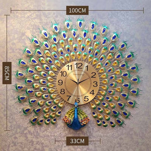 Peacock wall clock European living room creative clock - wall clock - 99fab.com