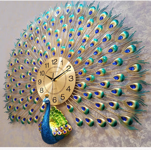 Peacock wall clock European living room creative clock - wall clock - 99fab.com