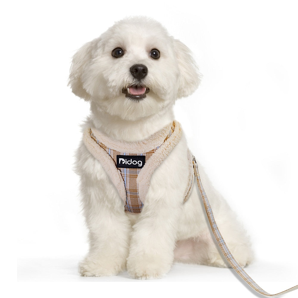 Small Dog Cotton Winter Harness Vest and Leash Set - 99FAB