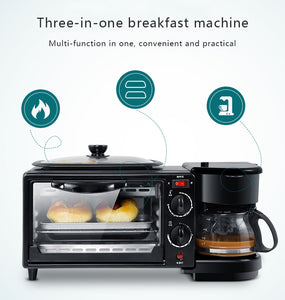 3 In 1 Electric Breakfast Machine Multifunction Coffee maker frying pan mini oven - Breakfast Machine - 99fab.com