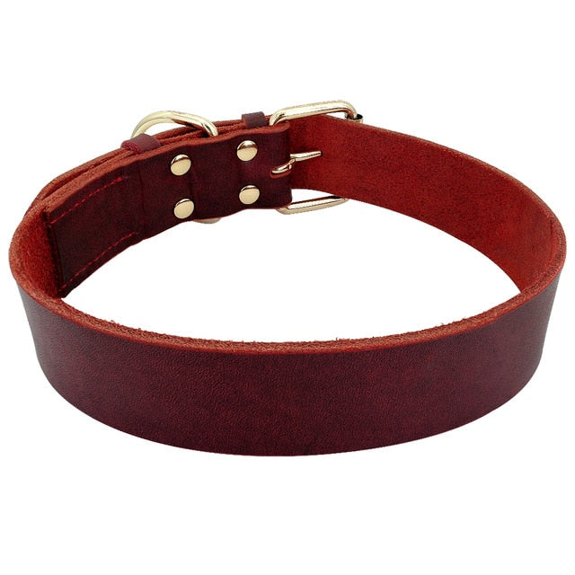 Dog Collar Genuine Leather Pet Collars For Small Medium Large Dogs