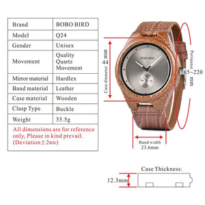 BOBO BIRD Wooden Timepieces Luxury Leather Strap Quartz Watch - watch - 99fab.com