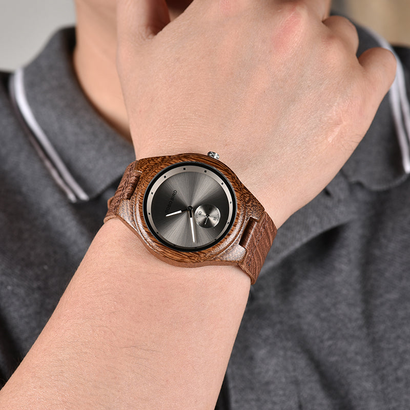 BOBO BIRD Wooden Timepieces Luxury Leather Strap Quartz Watch - watch - 99fab.com