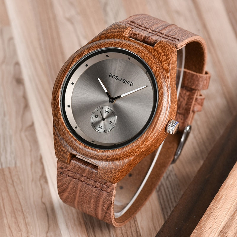 BOBO BIRD Wooden Timepieces Luxury Leather Strap Quartz Watch - watch - 99fab.com