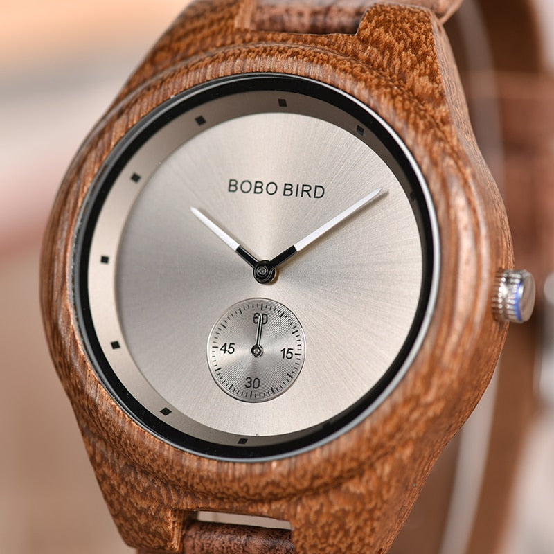 BOBO BIRD Wooden Timepieces Luxury Leather Strap Quartz Watch - watch - 99fab.com