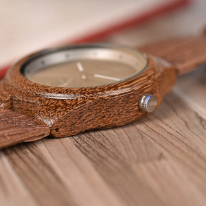 BOBO BIRD Wooden Timepieces Luxury Leather Strap Quartz Watch - watch - 99fab.com