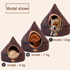 Pet Dog Cat Tent House All Seasons Dirt-resistant Soft Yurt Bed