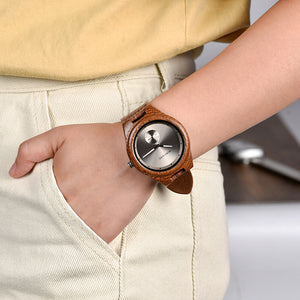 BOBO BIRD Wooden Timepieces Luxury Leather Strap Quartz Watch - watch - 99fab.com