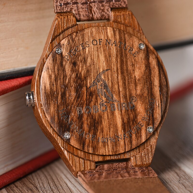 BOBO BIRD Wooden Timepieces Luxury Leather Strap Quartz Watch - watch - 99fab.com