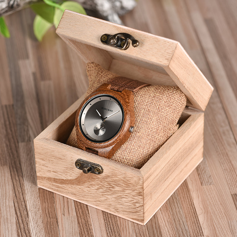 BOBO BIRD Wooden Timepieces Luxury Leather Strap Quartz Watch - watch - 99fab.com