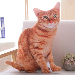 Cat Printed Plush Toy Cushion