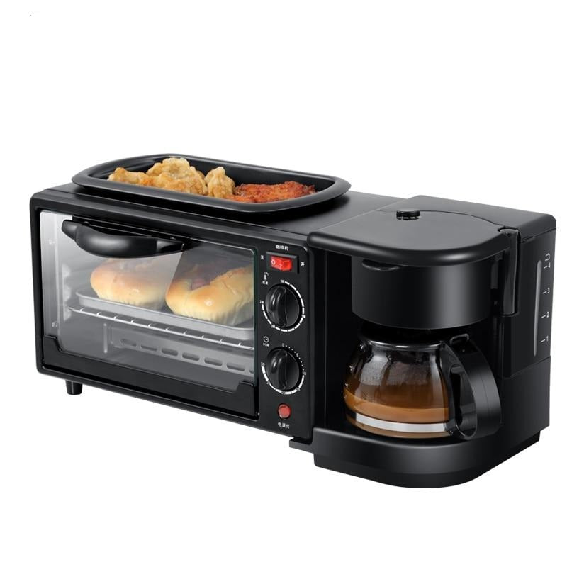 3 In 1 Electric Breakfast Machine Multifunction Coffee maker frying pan mini oven - Breakfast Machine - 99fab.com