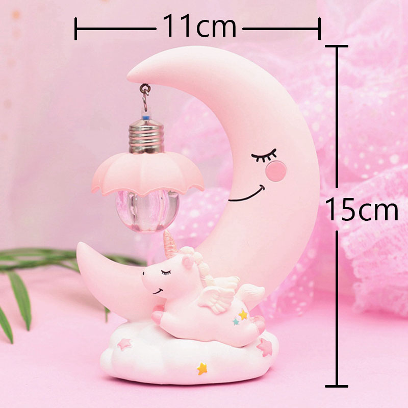 LED Night Light Unicorn Moon Resin Cartoon Night Lamp - lamp - 99fab.com