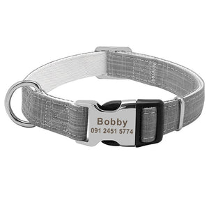 Nylon Personalized Dog Collar Custom Pet Name ID Collar Free Engraving