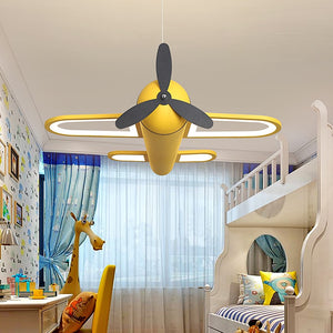 LED chandeliers light airplane blue yellow lights for children room - 99FAB