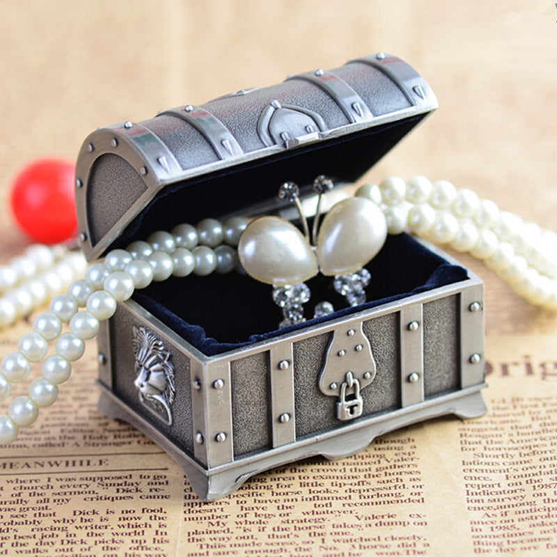 Pewter plated rectangular shape metal jewelry trinket money box - decor - 99fab.com