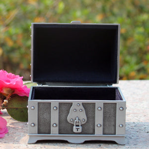 Pewter plated rectangular shape metal jewelry trinket money box - decor - 99fab.com