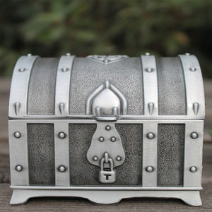 Pewter plated rectangular shape metal jewelry trinket money box - decor - 99fab.com