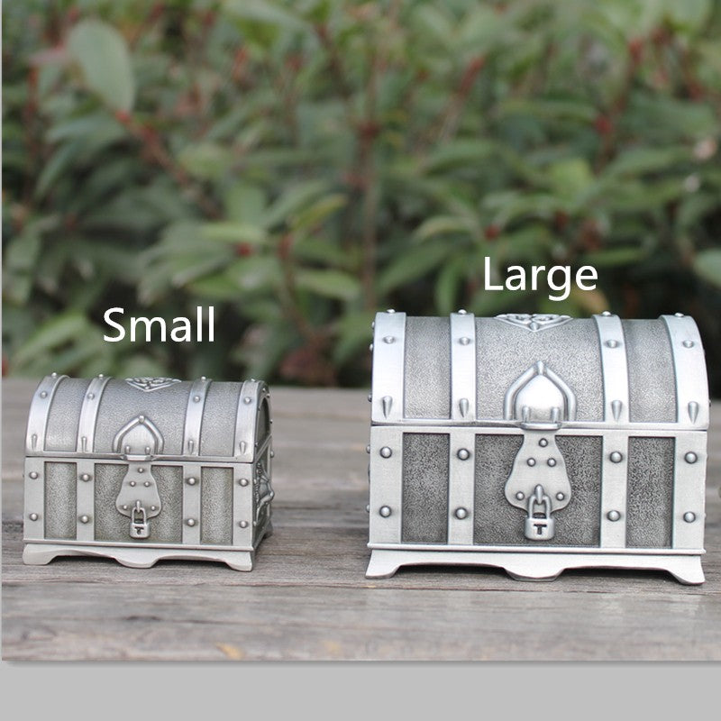 Pewter plated rectangular shape metal jewelry trinket money box - decor - 99fab.com