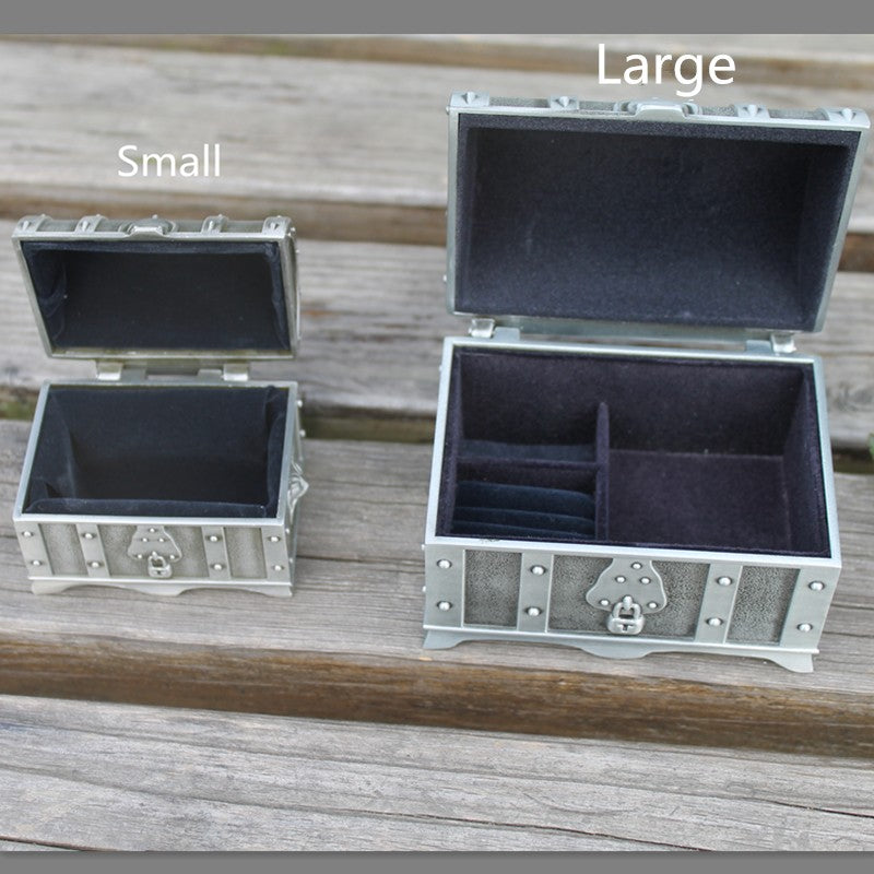 Pewter plated rectangular shape metal jewelry trinket money box - decor - 99fab.com