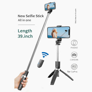 Wireless Bluetooth Selfie Stick Tripod Foldable Universal for SmartPhones Go pro Sports