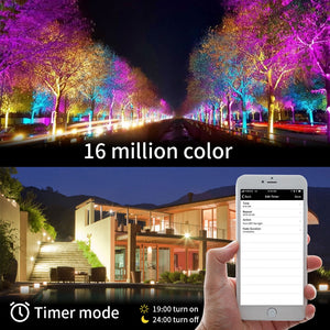 24W Smart LED Flood Light RGB Reflector Outdoor Spotlight IP66 Waterproof