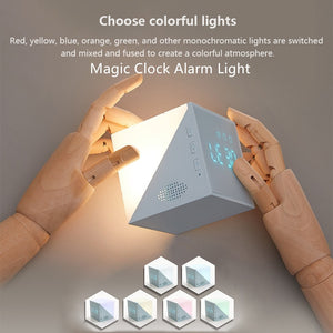 Mini LED USB Night Light with Alarm Clocks Voice Control Touch Cube Rechargeable