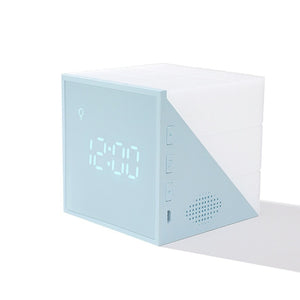 Mini LED USB Night Light with Alarm Clocks Voice Control Touch Cube Rechargeable