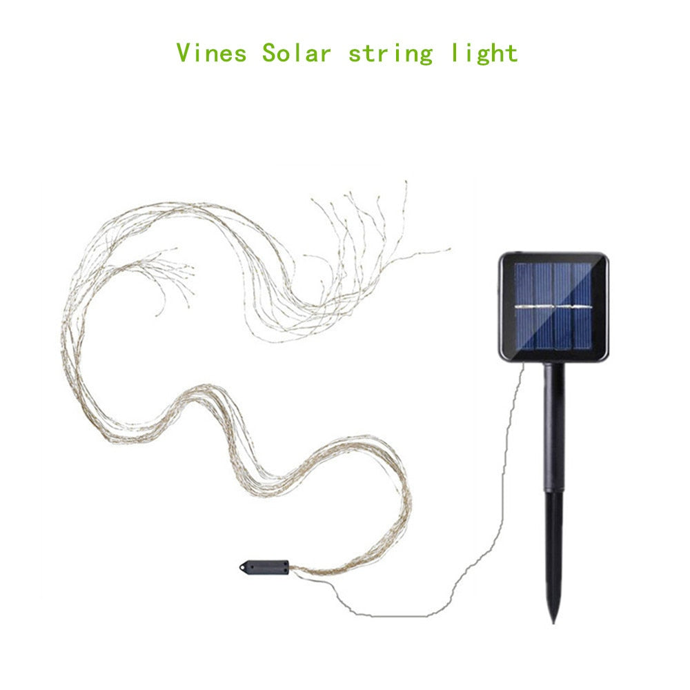 100/200/280/600 LED Solar String Light LED Copper Wire Vines Lamp