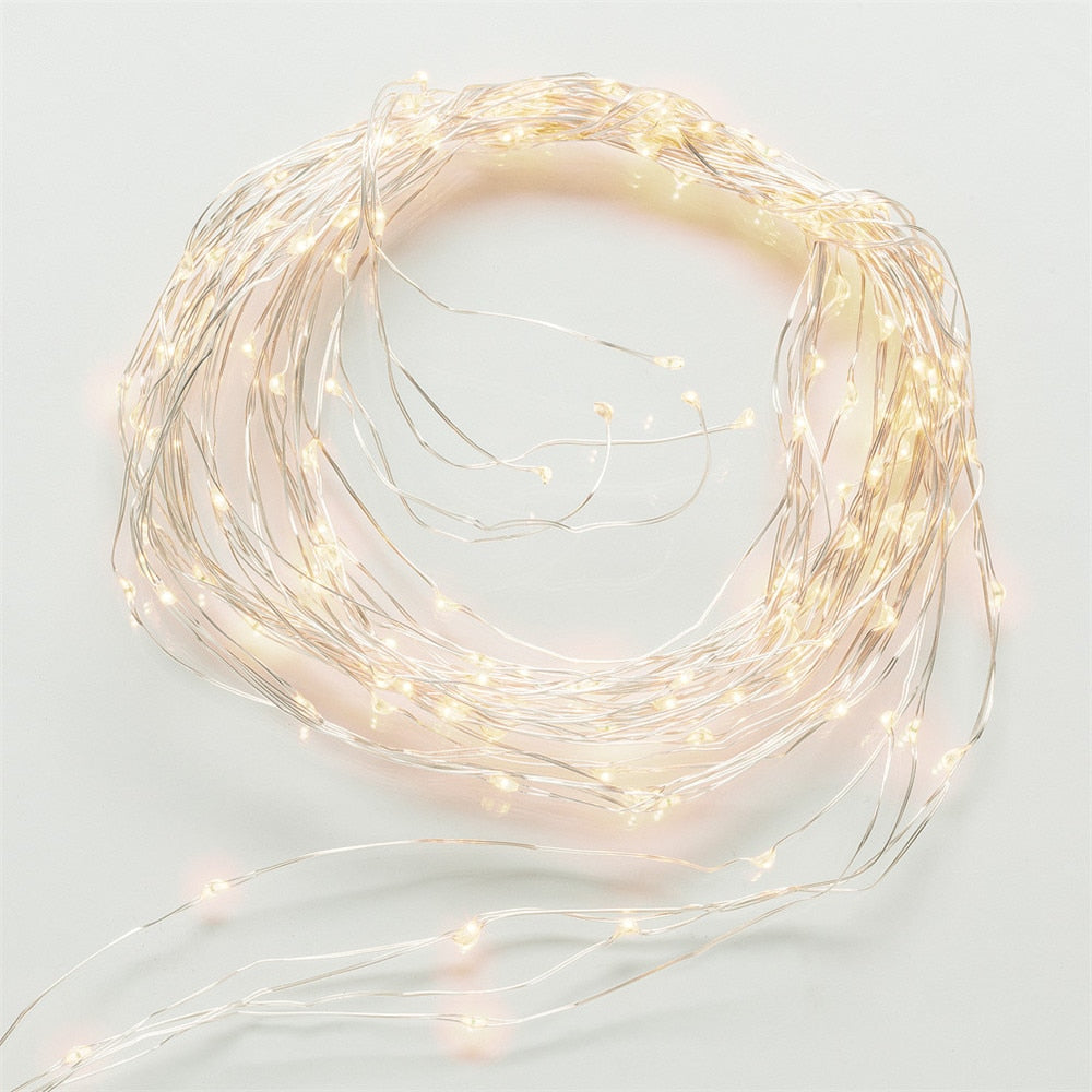 100/200/280/600 LED Solar String Light LED Copper Wire Vines Lamp