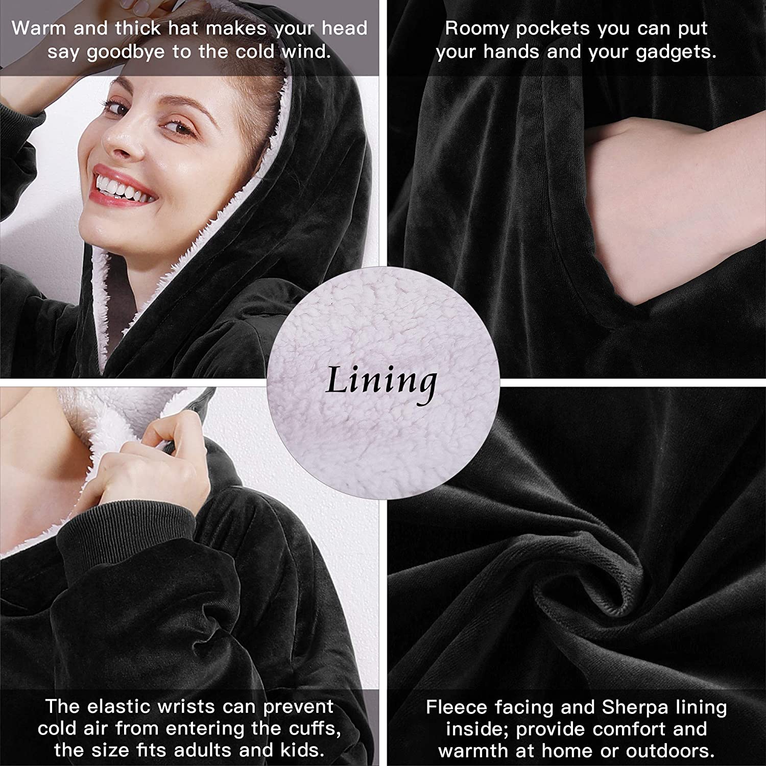 Women Blanket Sweatshirt Robe