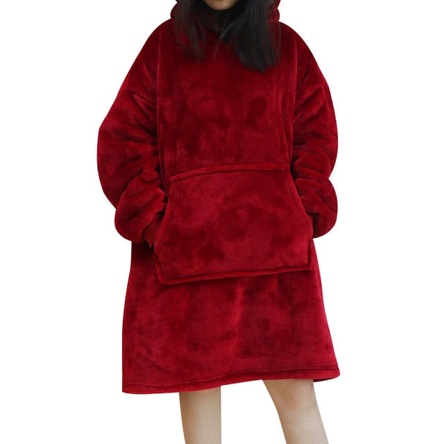 Women Blanket Sweatshirt Robe