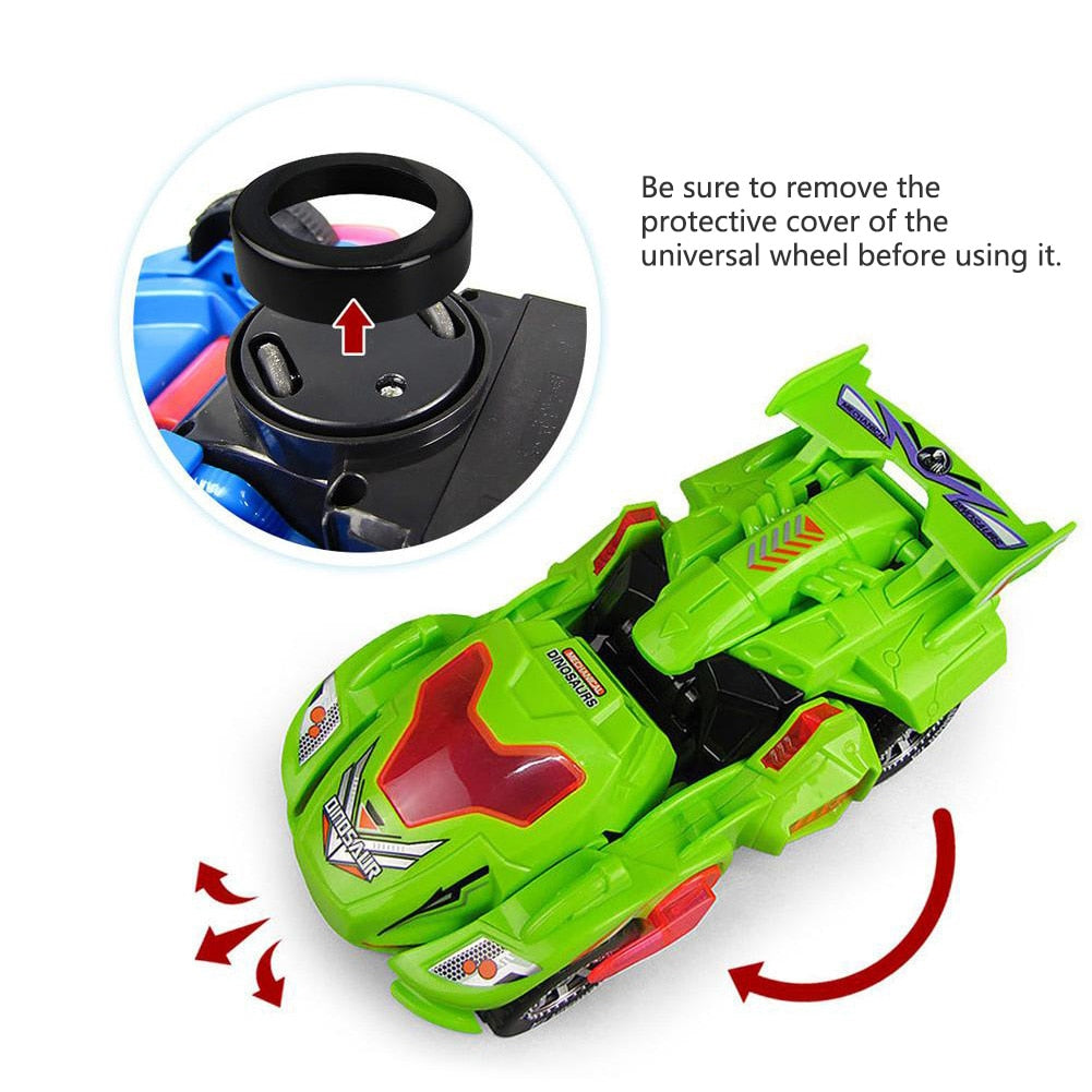 3D Transforming Dinosaur Toy LED Car With Light Sound