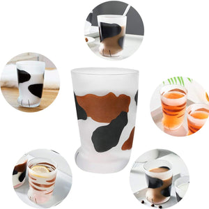 Frosted Glass Cat Paw Cup 3pcs set