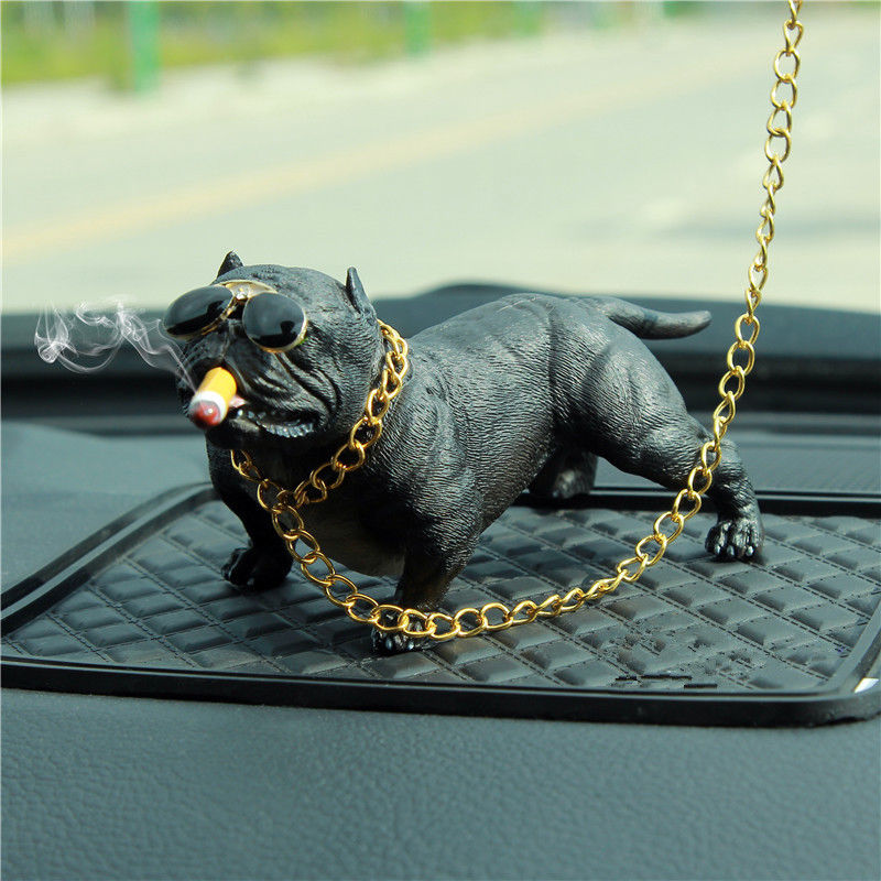 Car Bully Pitbull Dog Decoration Creative Car Interior Simulation Dog Ornaments