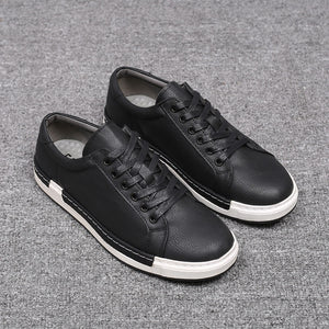 Men's Casual Shoes Lace-up Style Flat Leather Shoes