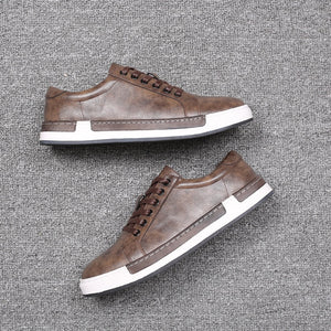 Men's Casual Shoes Lace-up Style Flat Leather Shoes