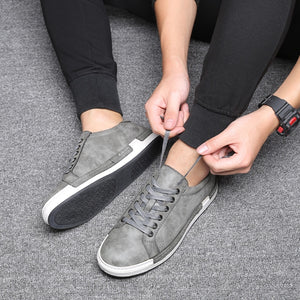 Men's Casual Shoes Lace-up Style Flat Leather Shoes