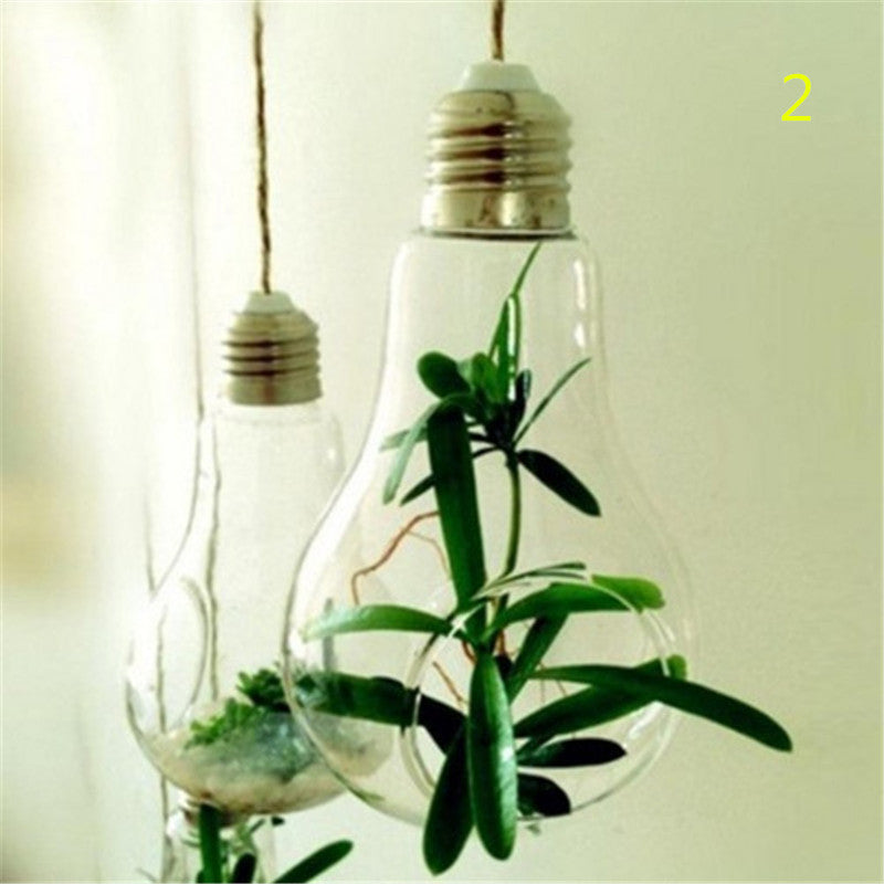 Clear Bulb Shape Glass Hanging Vase Terrarium Hydroponic - decor - 99fab.com