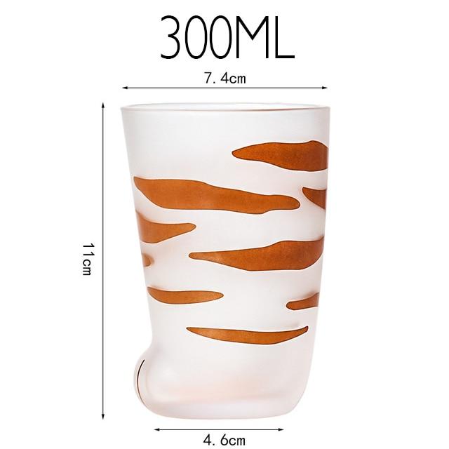 Frosted Glass Cat Paw Cup 3pcs set