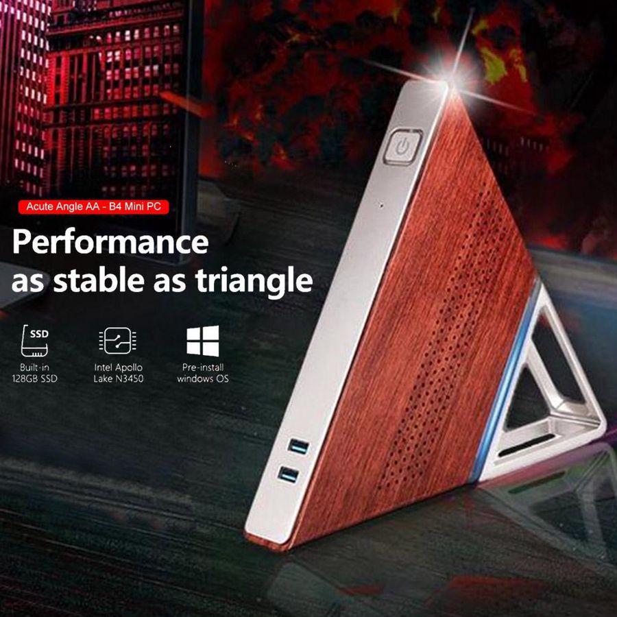 Acute Angle Triangular Mini PC AA-B4 Triangular N3450Quad Core 8GB RAM 64GB+128GB SSD 100-240V