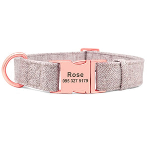 Personalized Adjustable Dog Collar with Leash and Custom Pet Name ID Free Engraving