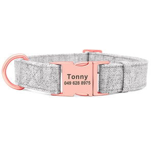 Personalized Adjustable Dog Collar with Leash and Custom Pet Name ID Free Engraving