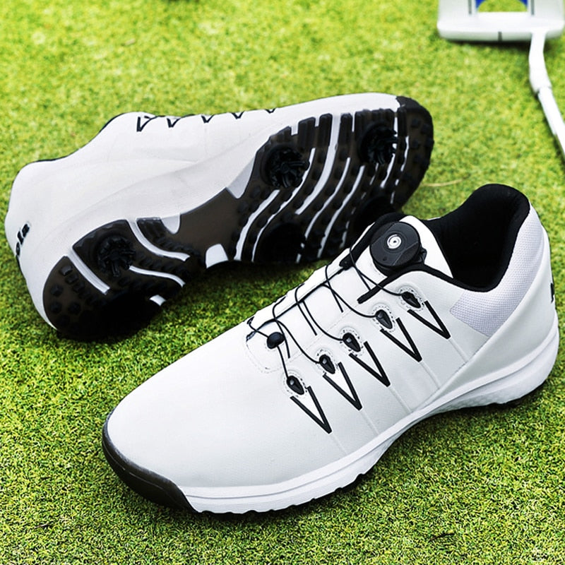 Waterproof Golf Shoes Men White Spikes Training Golf Sneakers