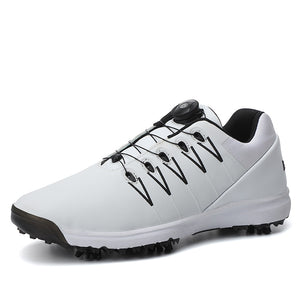 Waterproof Golf Shoes Men White Spikes Training Golf Sneakers